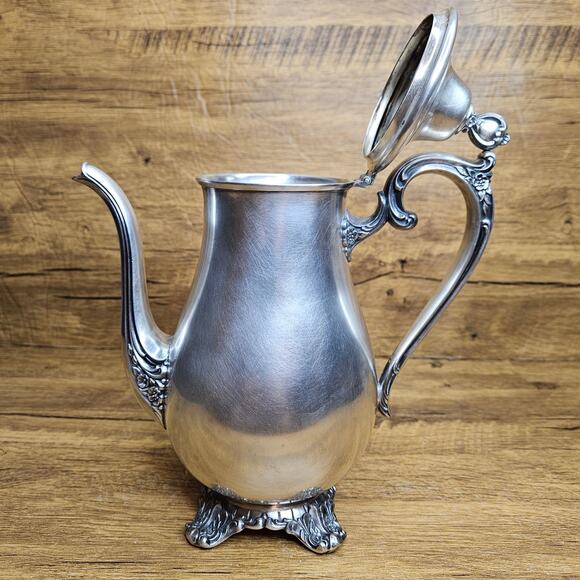 Victorian Rose WN Roger's & Son 1901 silver footed teapot - Picture 1 of 8